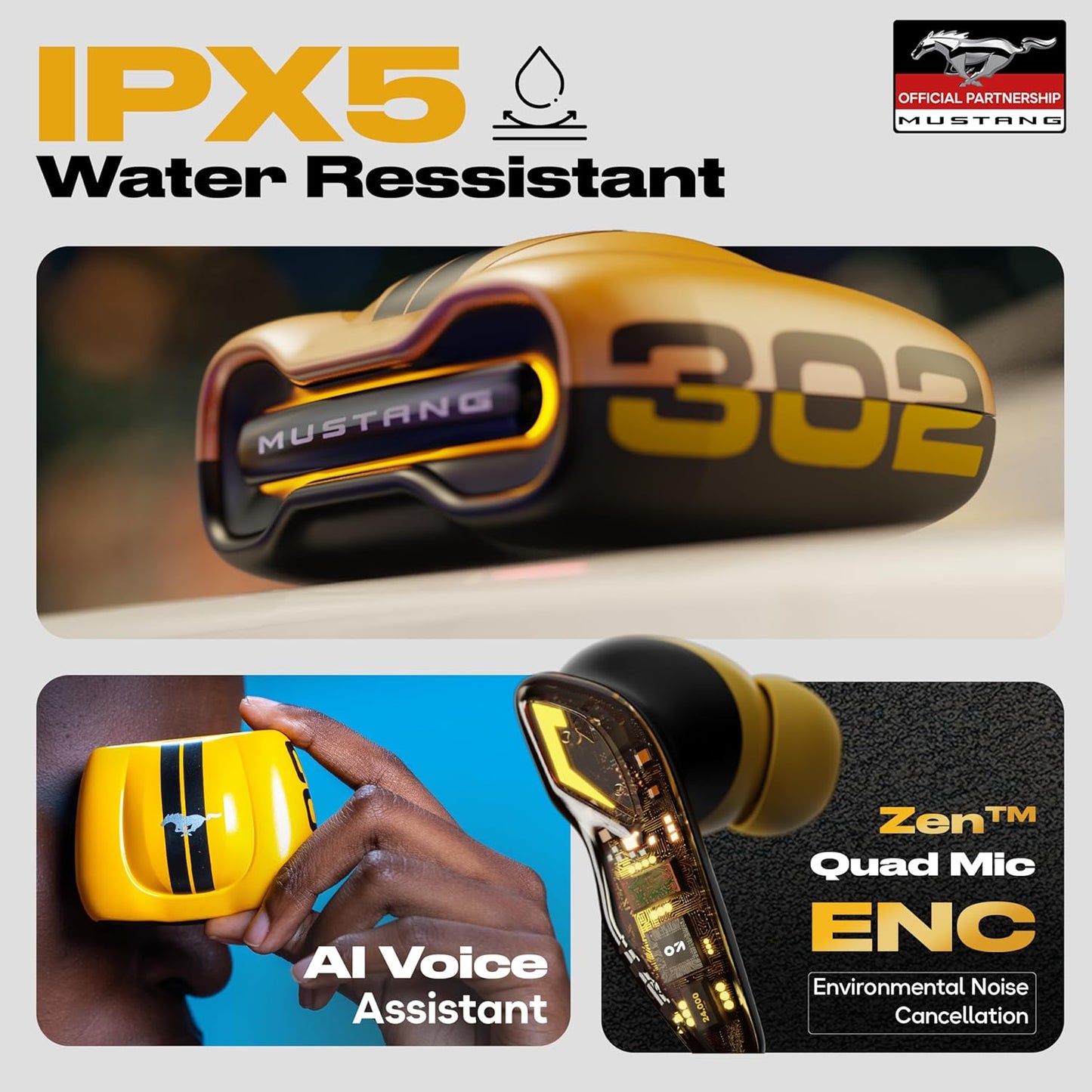 GOBOULT Mustang Torq Wireless in Ear Earbuds with 60H Playtime