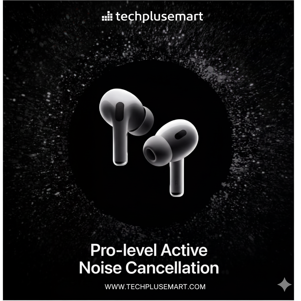 Techplusemart Pro (2nd generation) with 100% Active Noise Cancellation72H Battery, 100% Hassle-Free 6 Month Warranty