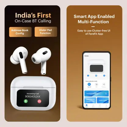 Techplusemart - Smart Buds Touch Screen Display TWS ANC + ENC In Earbuds AI Quad Mic Bluetooth  (White, True Wireless)